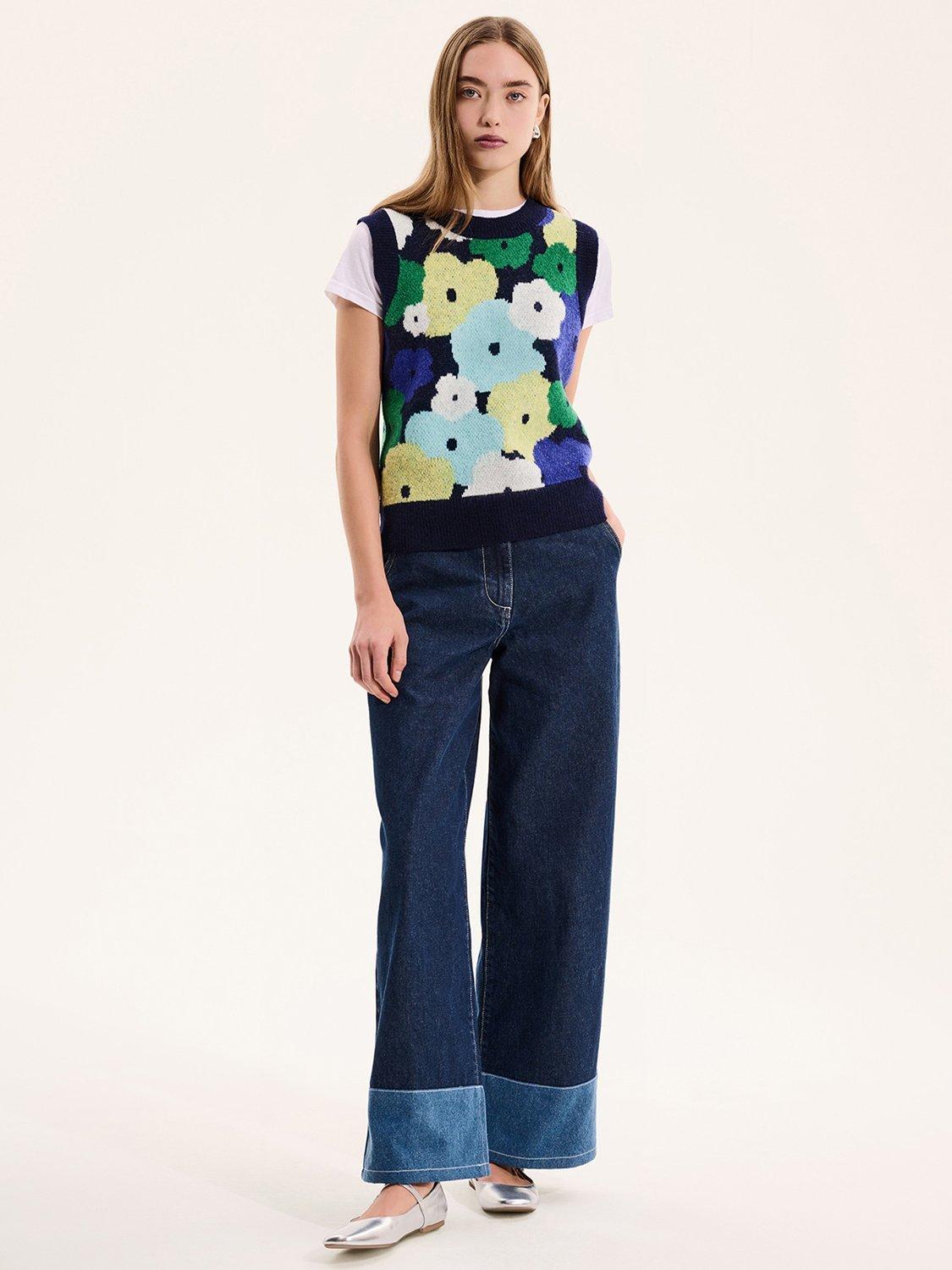 Product image 1 of 5, which shows OMNES Bobbi Floral Knit Tank Top, Multi, XS