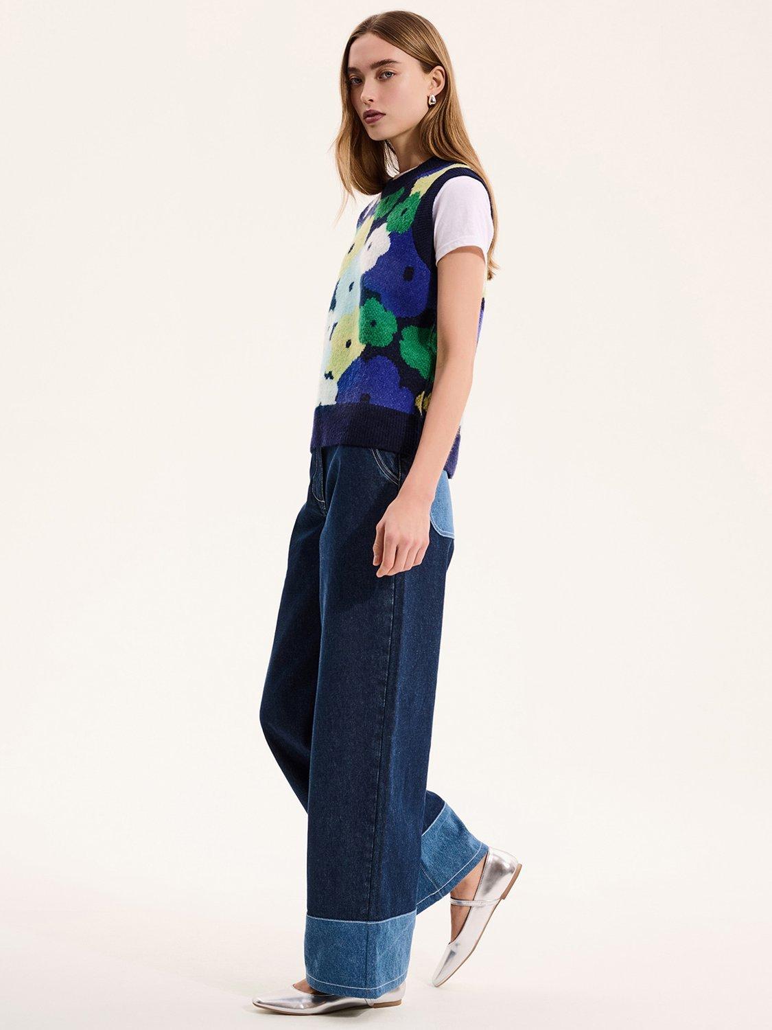 Product image 2 of 5, which shows OMNES Bobbi Floral Knit Tank Top, Multi, XS