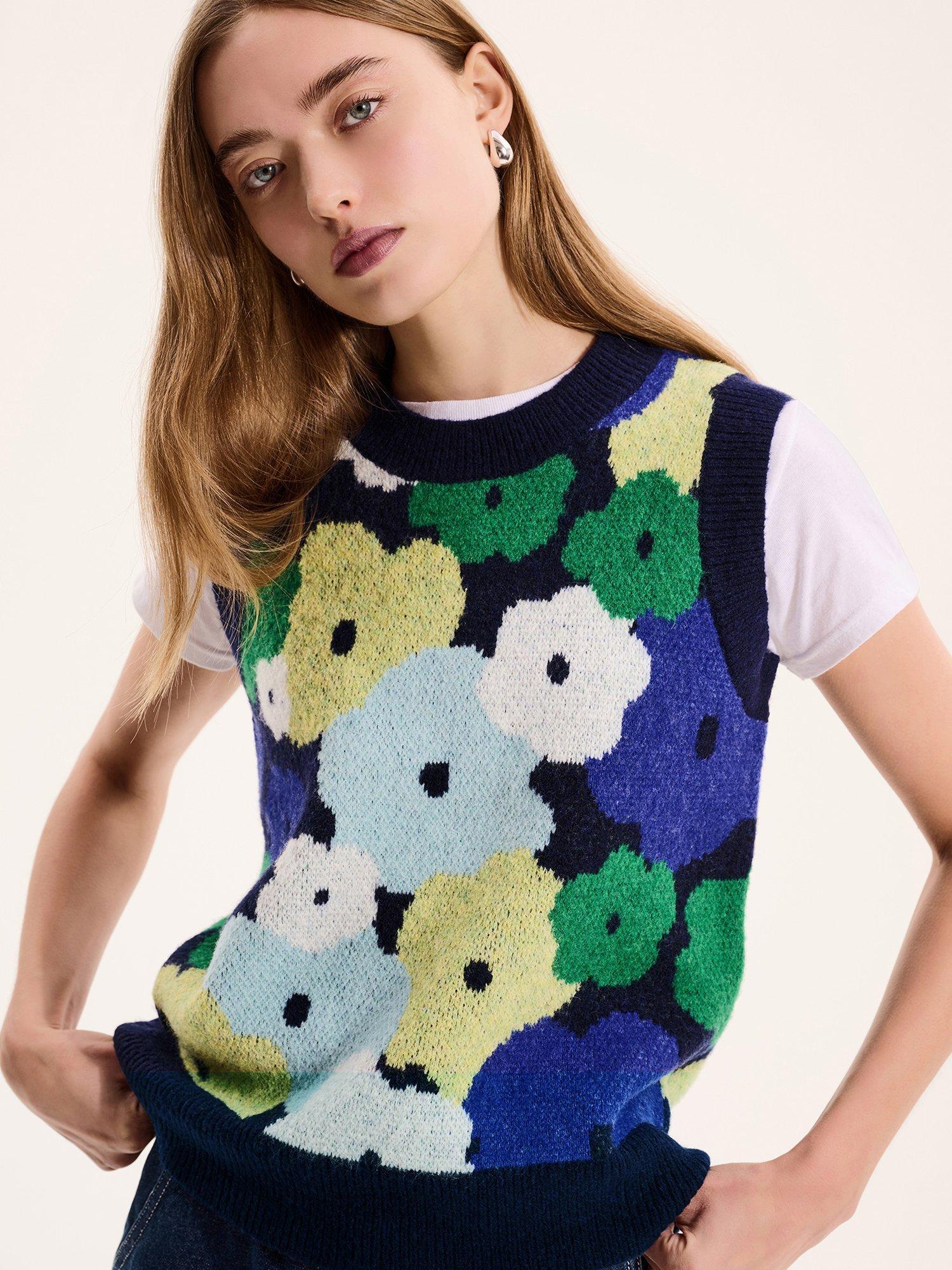 Product image 4 of 5, which shows OMNES Bobbi Floral Knit Tank Top, Multi, XS