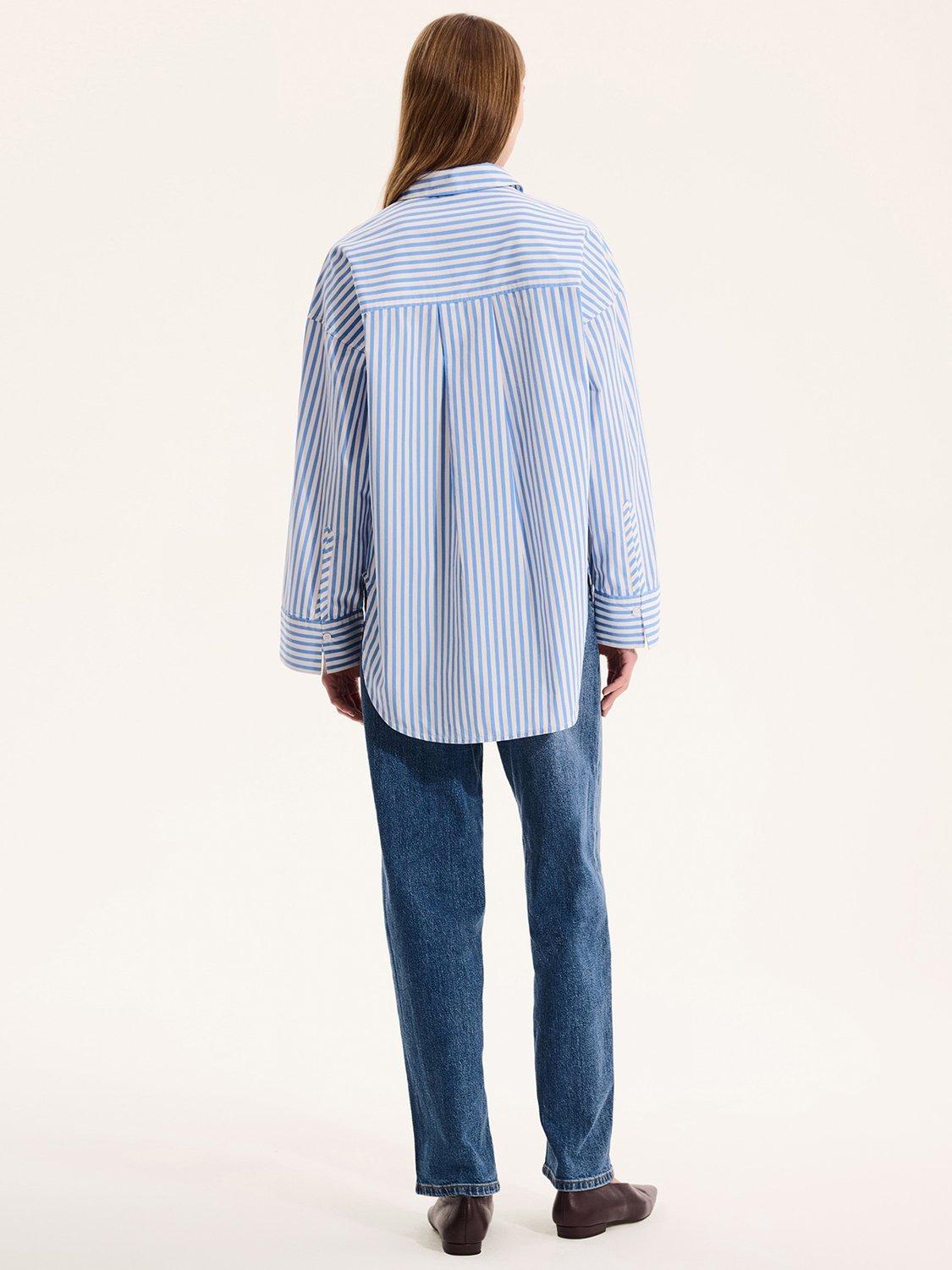Product image 4 of 6, which shows OMNES Kenda Pinstripe Shirt, Blue, 6