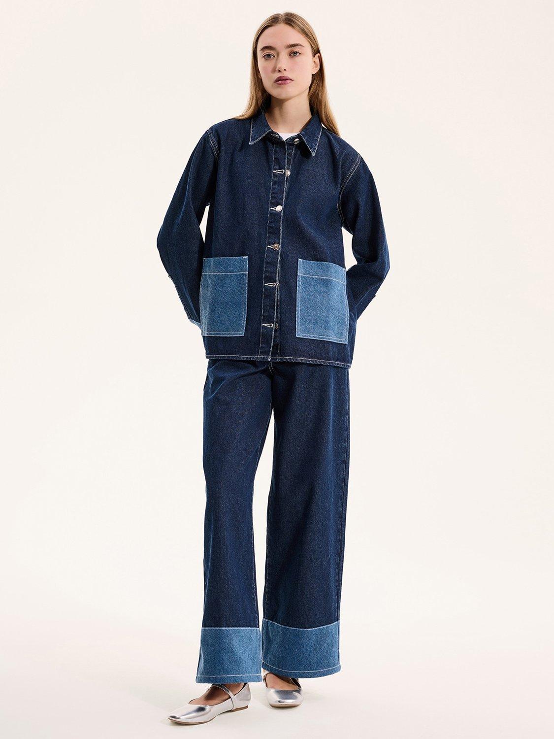 Product image 1 of 5, which shows OMNES Magnus Denim Shacket, Blue, 6