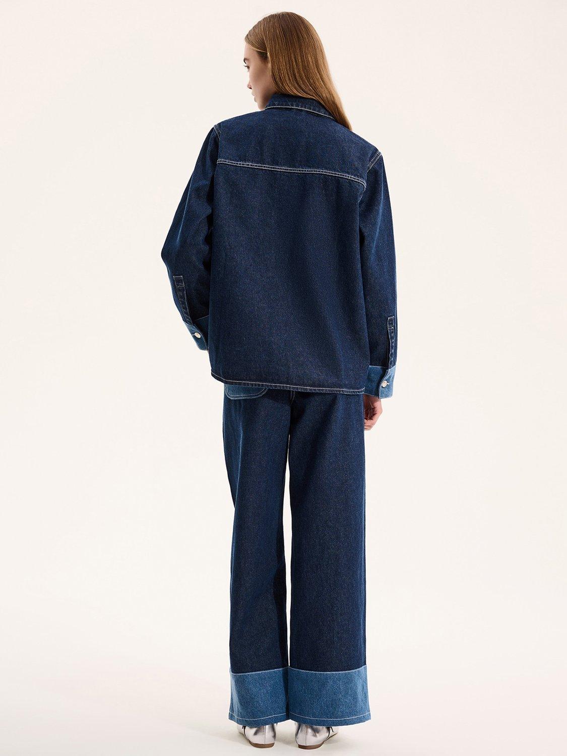 Product image 3 of 5, which shows OMNES Magnus Denim Shacket, Blue, 6