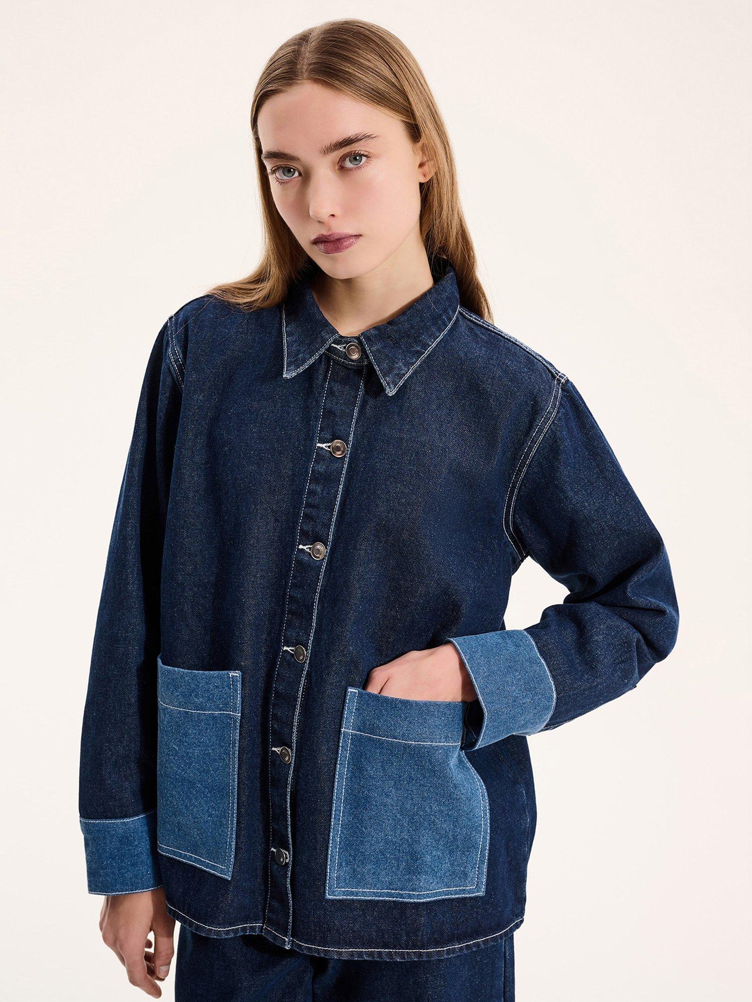 Product image 4 of 5, which shows OMNES Magnus Denim Shacket, Blue, 6