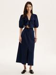 OMNES Karina Knot Crop Top, Navy