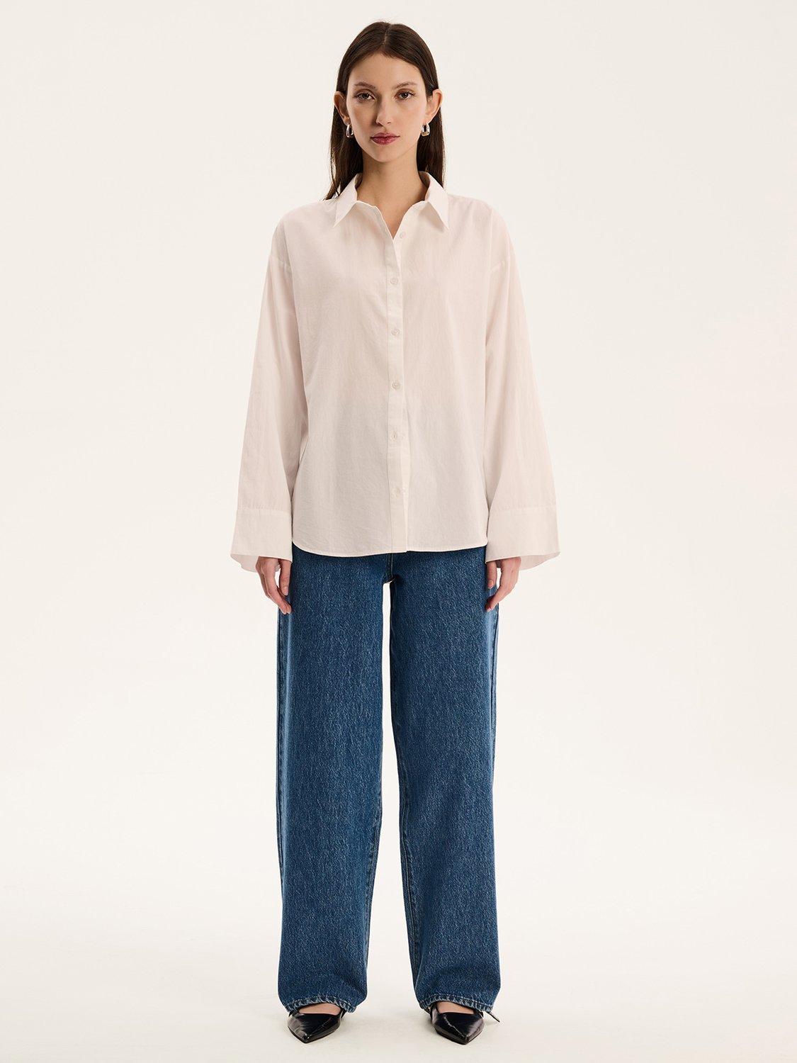 Product image 1 of 5, which shows OMNES Kendall Oversized Shirt, White, 6
