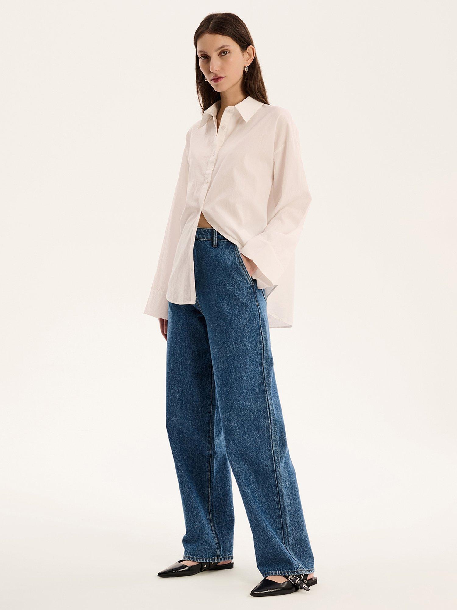 Product image 2 of 5, which shows OMNES Kendall Oversized Shirt, White, 6