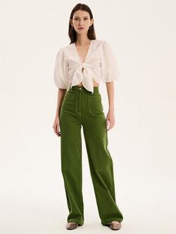 OMNES Orielle High Rise Cropped Jeans, Green, Green