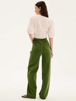 OMNES Orielle High Rise Cropped Jeans, Green - view 2, Green
