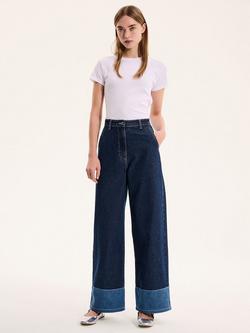 OMNES Portland Slouchy Contrast Jeans, Blue, Blue