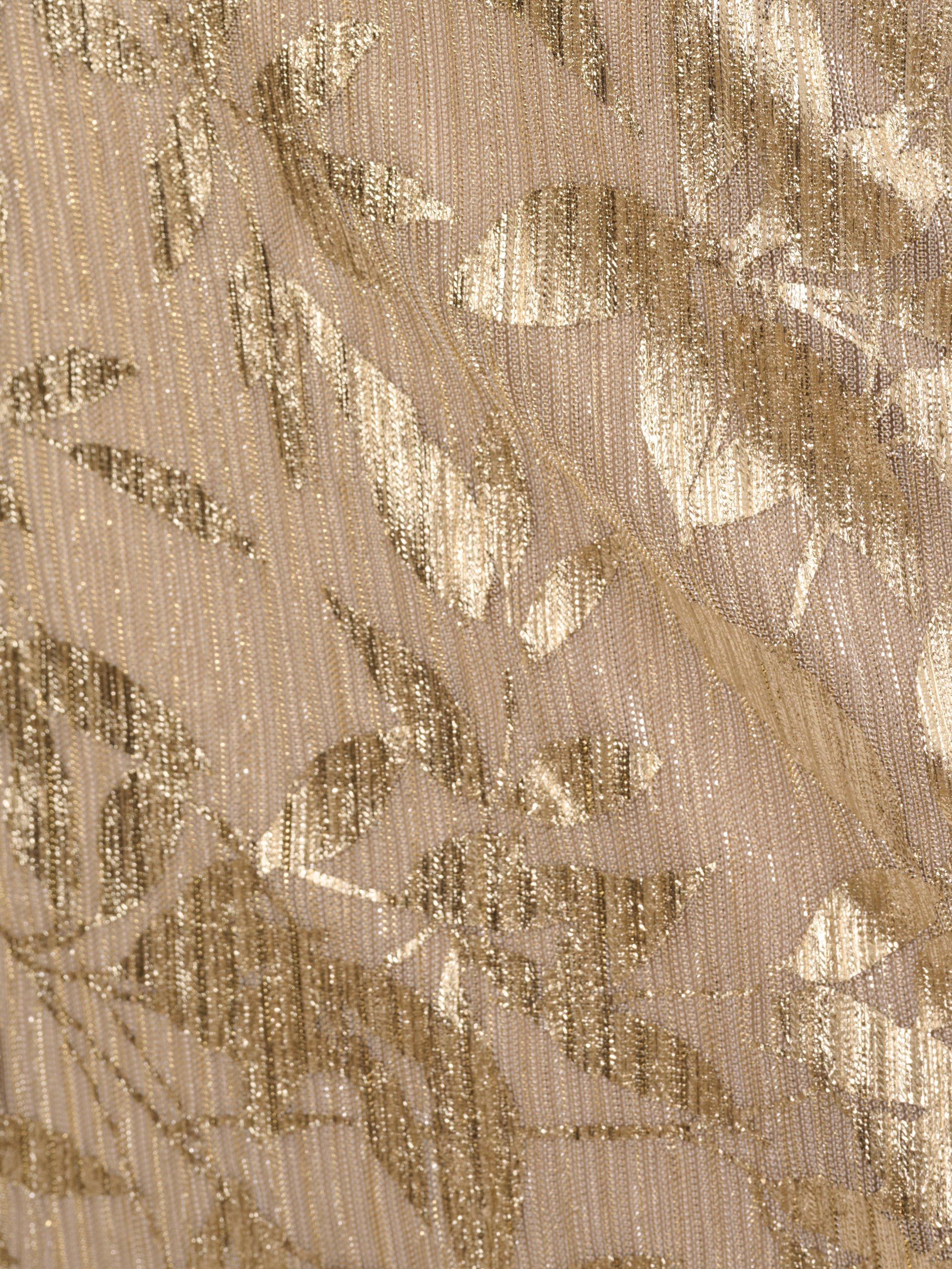 Product image 6 of 6, which shows Adrianna Papell Foil Leaf Maxi Dress, Champagne/Gold, 6