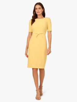 Adrianna Papell Bow Waist Sheath Dress, Mid Yellow, Mid Yellow