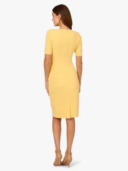 Adrianna Papell Bow Waist Sheath Dress, Mid Yellow - view 2, Mid Yellow