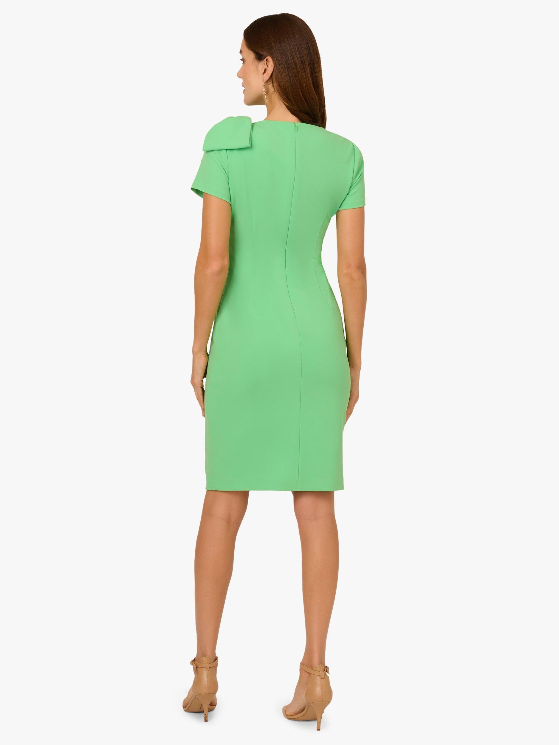 Product image 3 of 7, which shows Adrianna Papell Pleated Bow Midi Dress, Light Green, 6