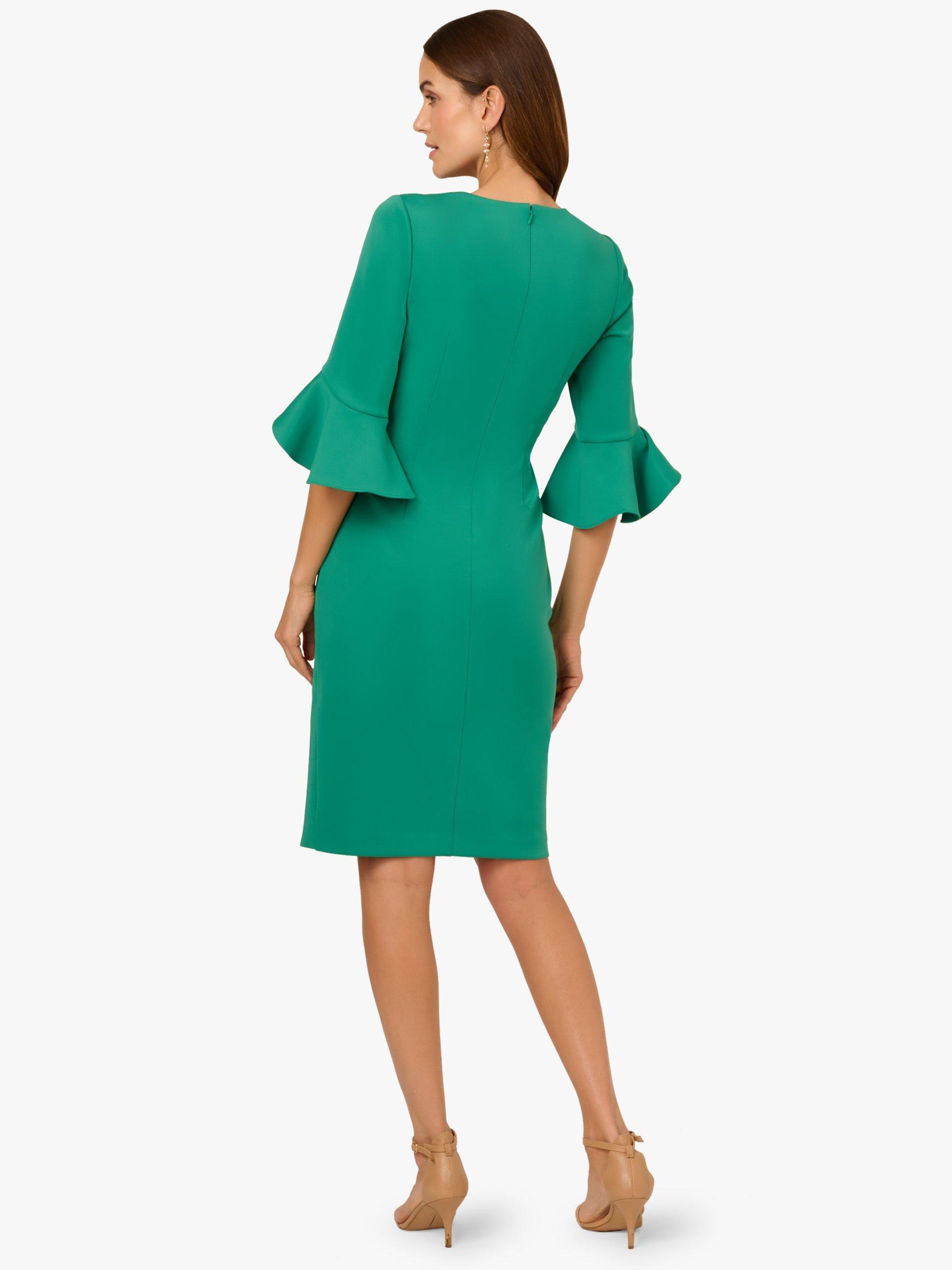 Product image 2 of 6, which shows Adrianna Papell Scuba Faux Wrap Dress, Emerald, 6