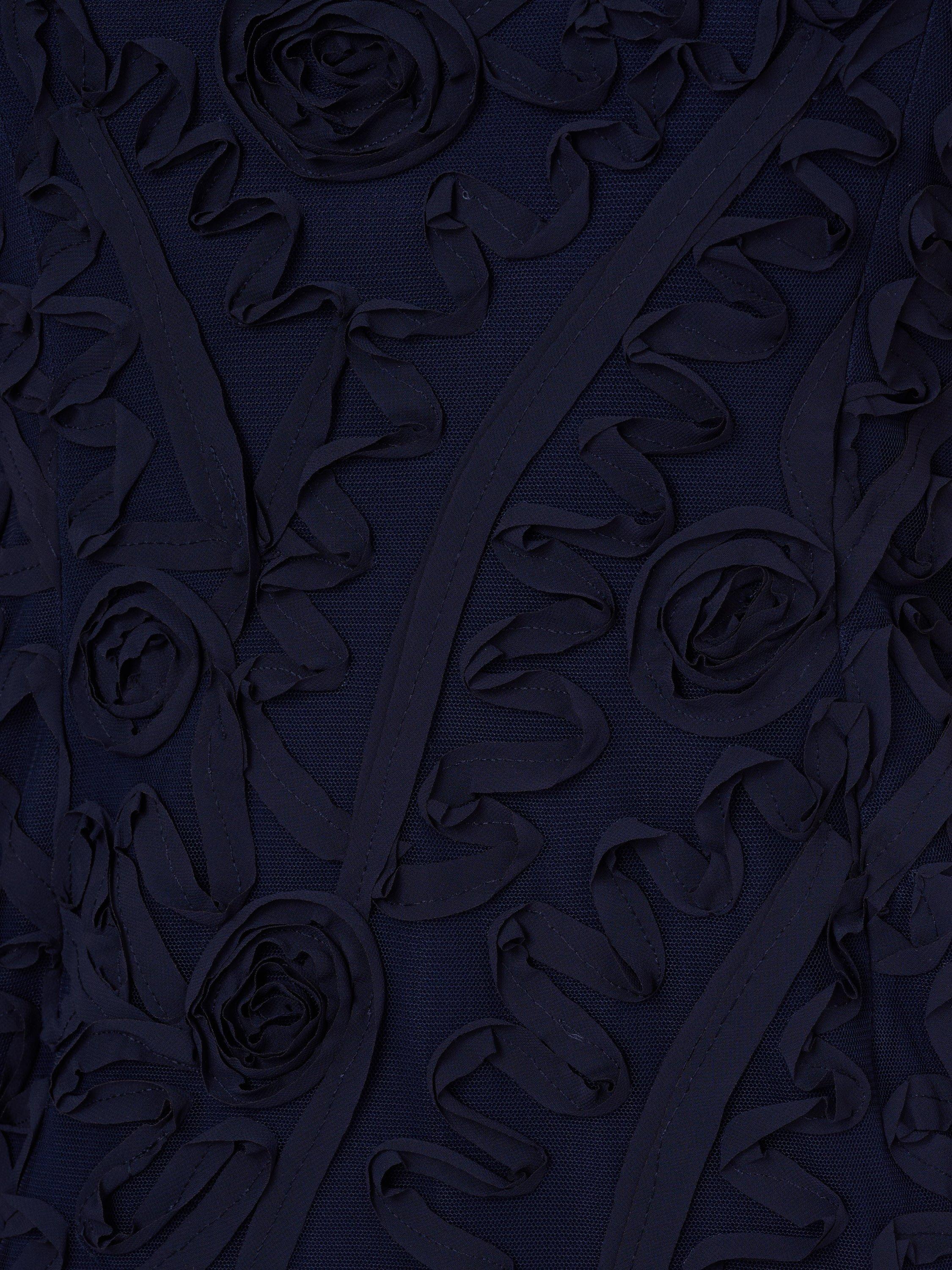 Product image 6 of 6, which shows Adrianna Papell Soutache Ribbon Embroidered Dress, Navy Blue, 6