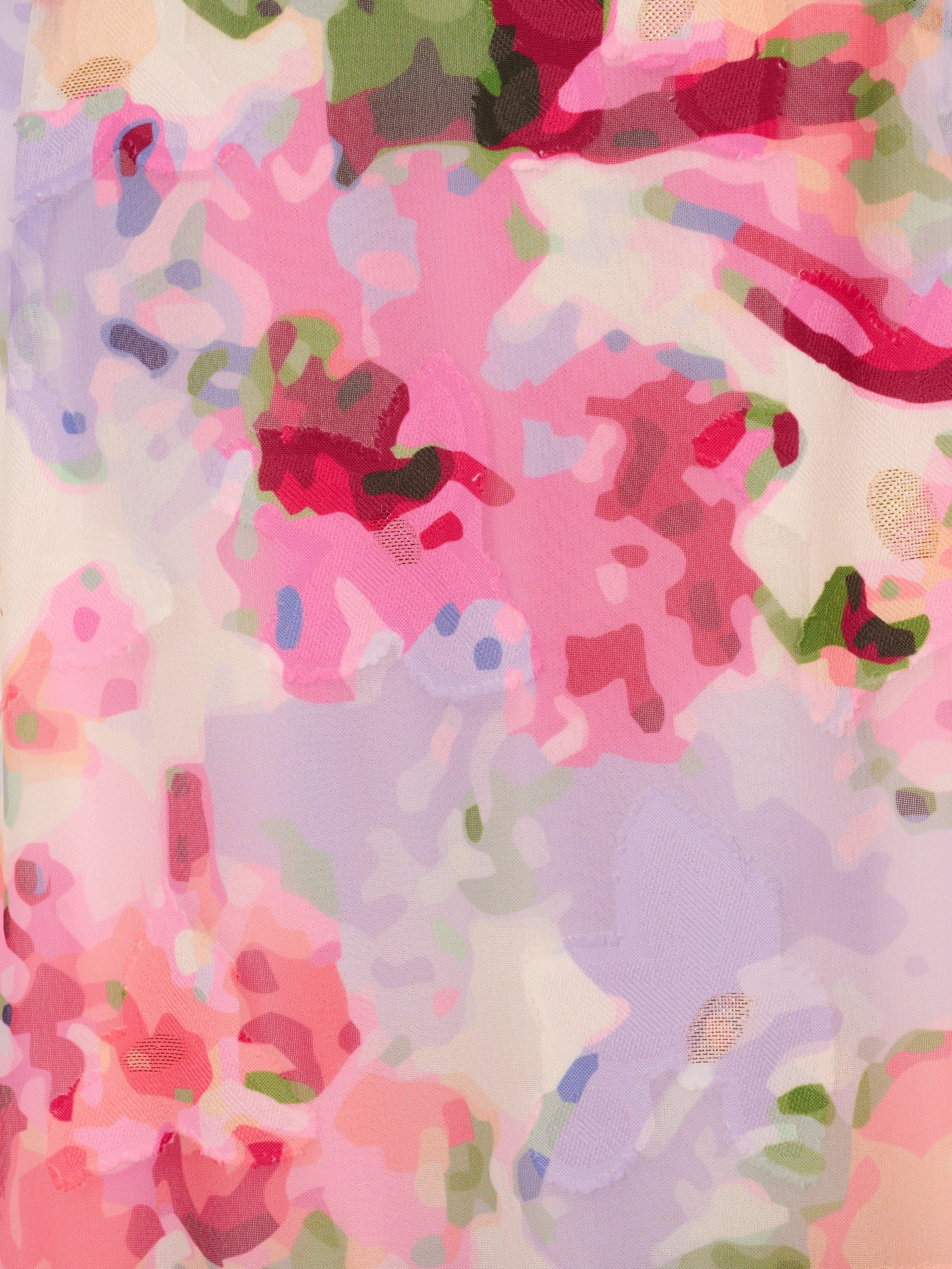 Product image 6 of 6, which shows Adrianna Papell Floral Ruffle Strap Dress, Ivory/Multi, 8