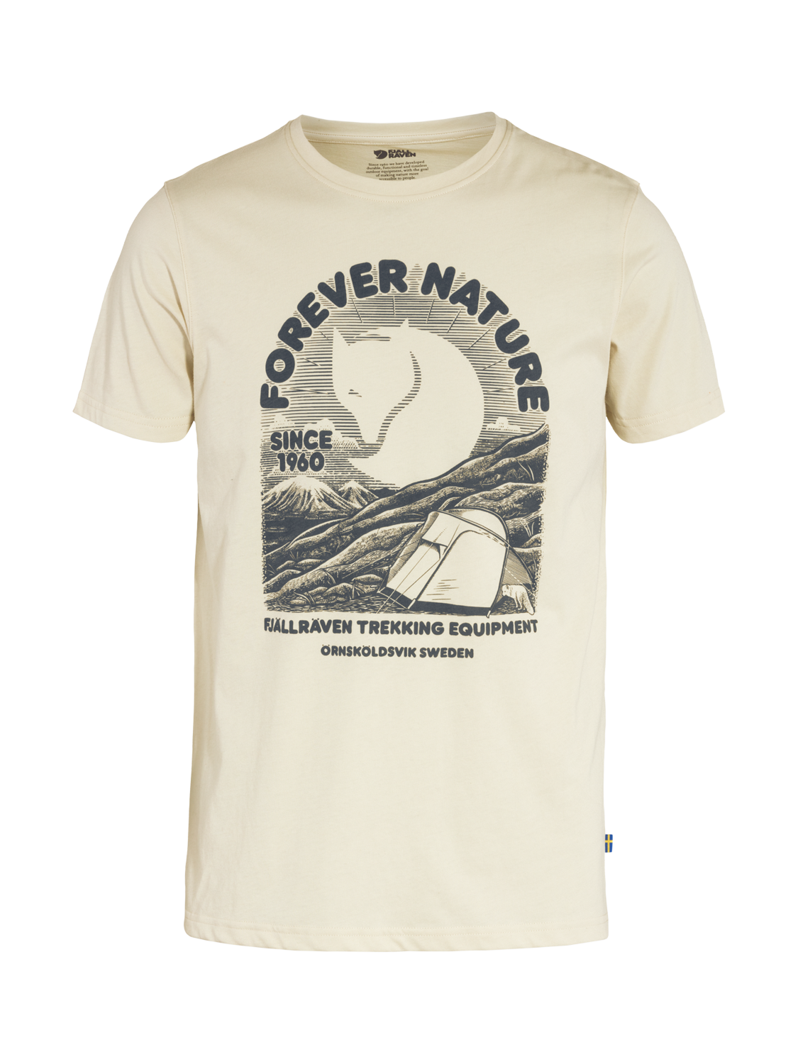 Product image 1 of 2, which shows Fjällräven Forever Nature Cotton Blend T-Shirt, Chalk White, S
