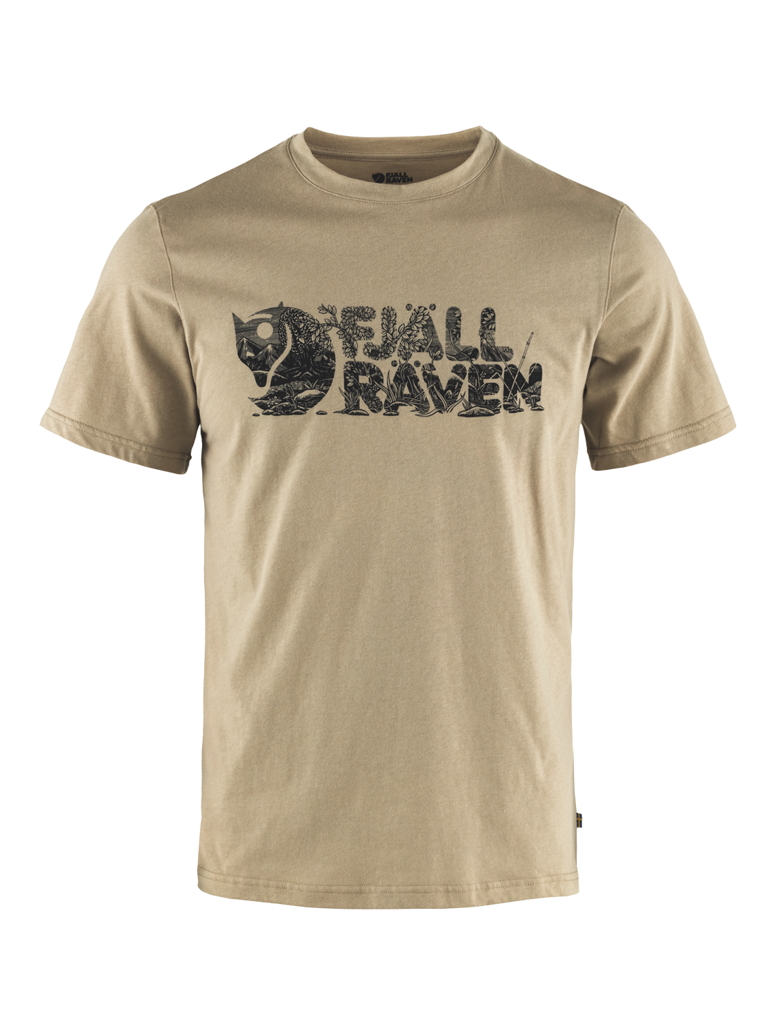 Fjällräven Cotton Blend Regular Fit Short Sleeve Lush Logo T-Shirt, Fossil