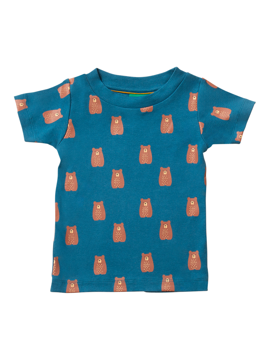 Product image 1 of 4, which shows Little Green Radicals Baby Organic Cotton Teddy Bears T-Shirt, Blue/Multi, 2-3 years