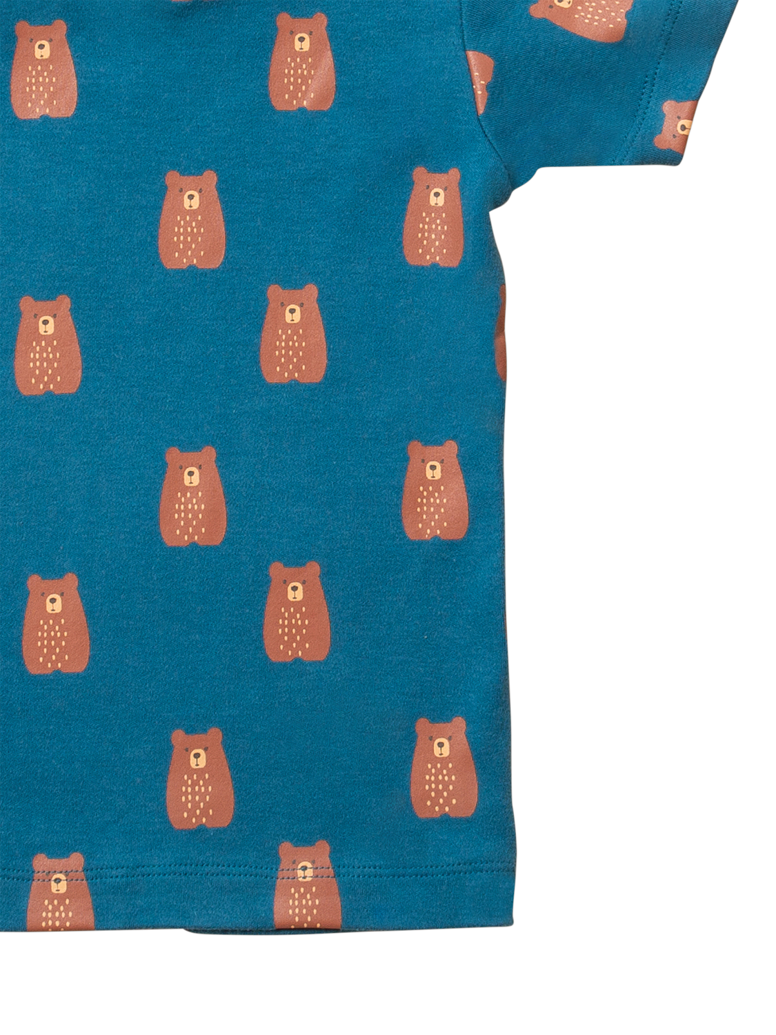 Product image 3 of 4, which shows Little Green Radicals Baby Organic Cotton Teddy Bears T-Shirt, Blue/Multi, 2-3 years
