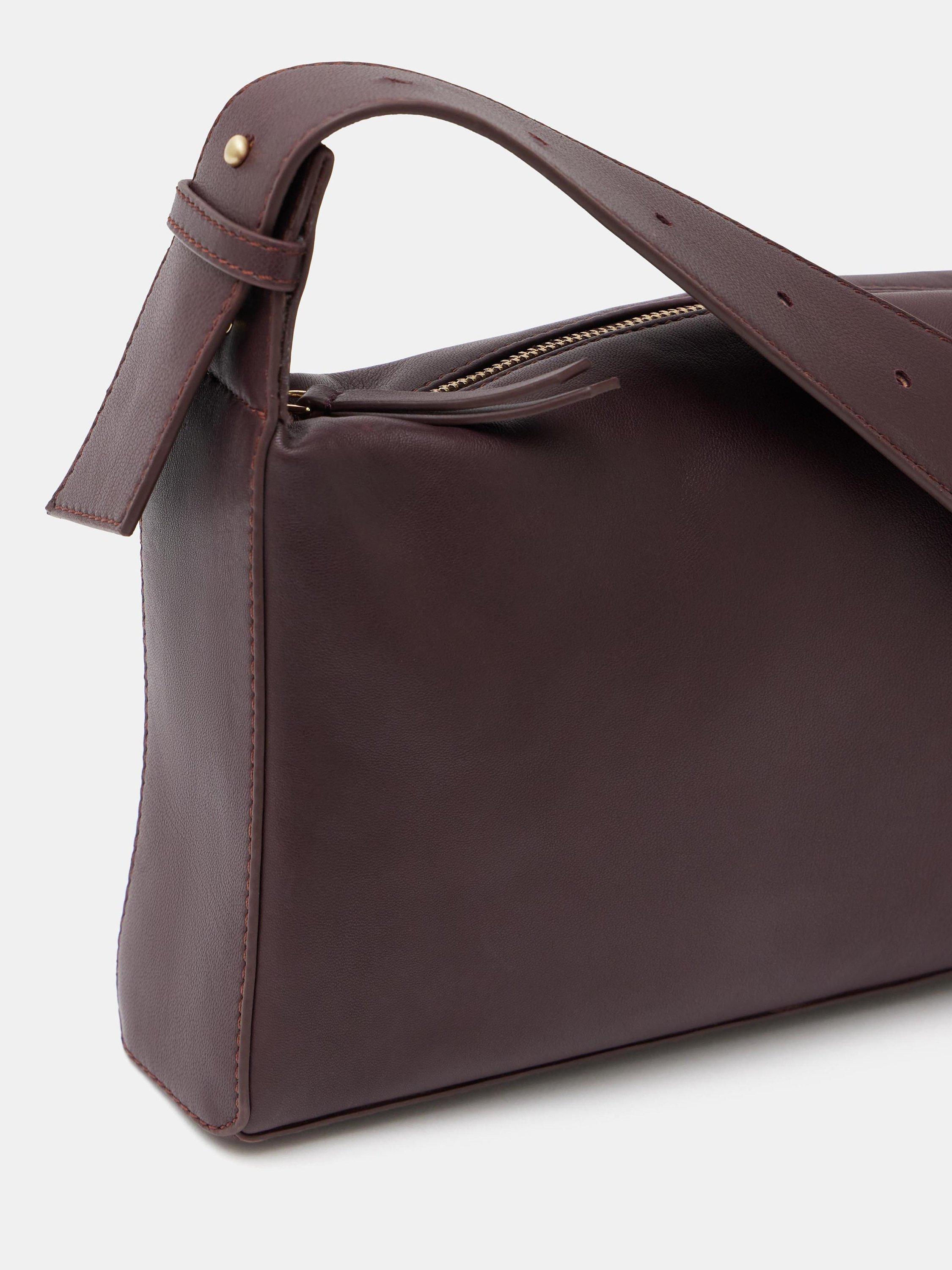 Product image 4 of 5, which shows HUSH Cleo Leather Crossbody Bag, Burgundy Red