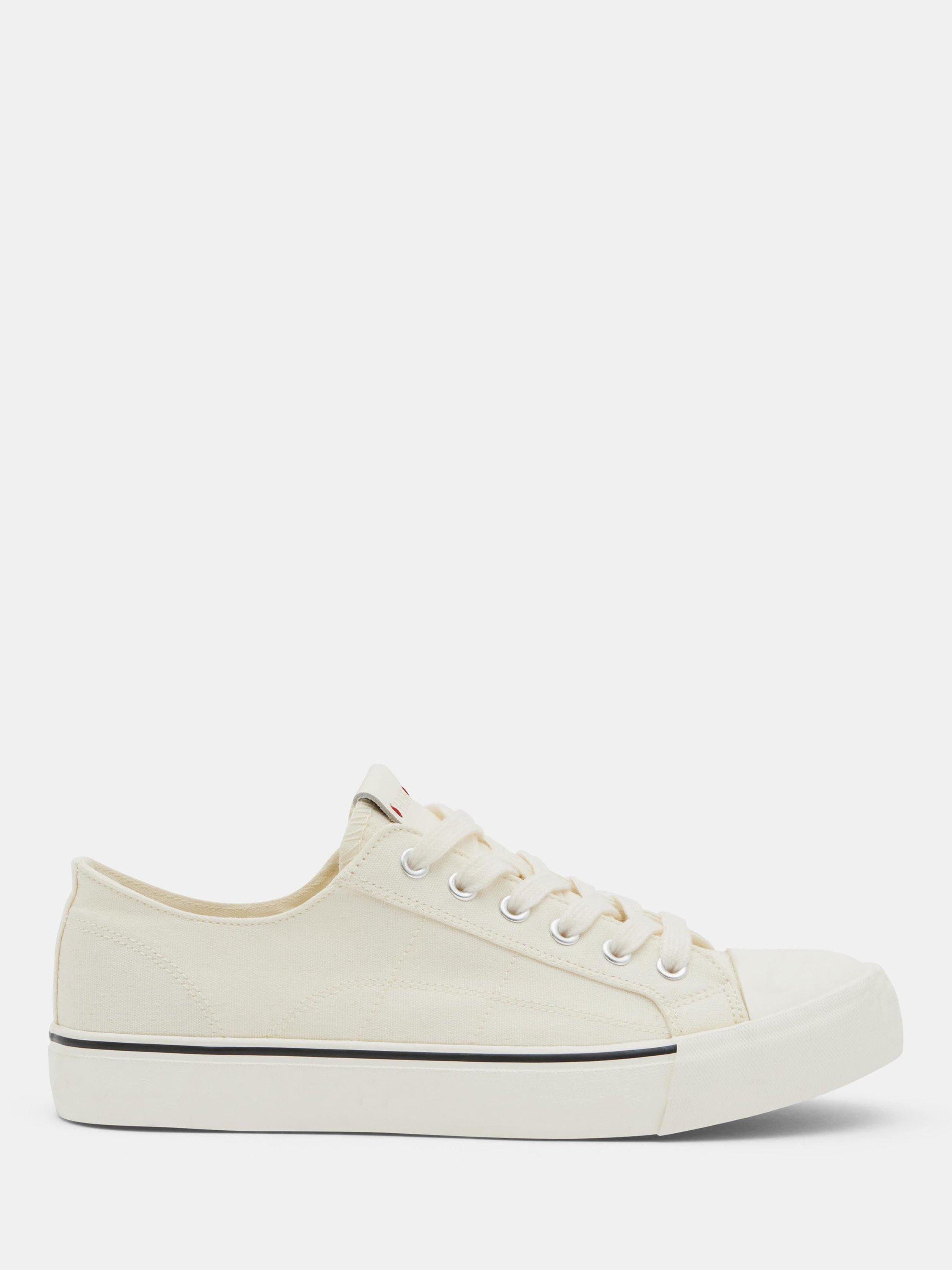 Product image 1 of 5, which shows HUSH Finley Canvas Trainers, Off White, 3