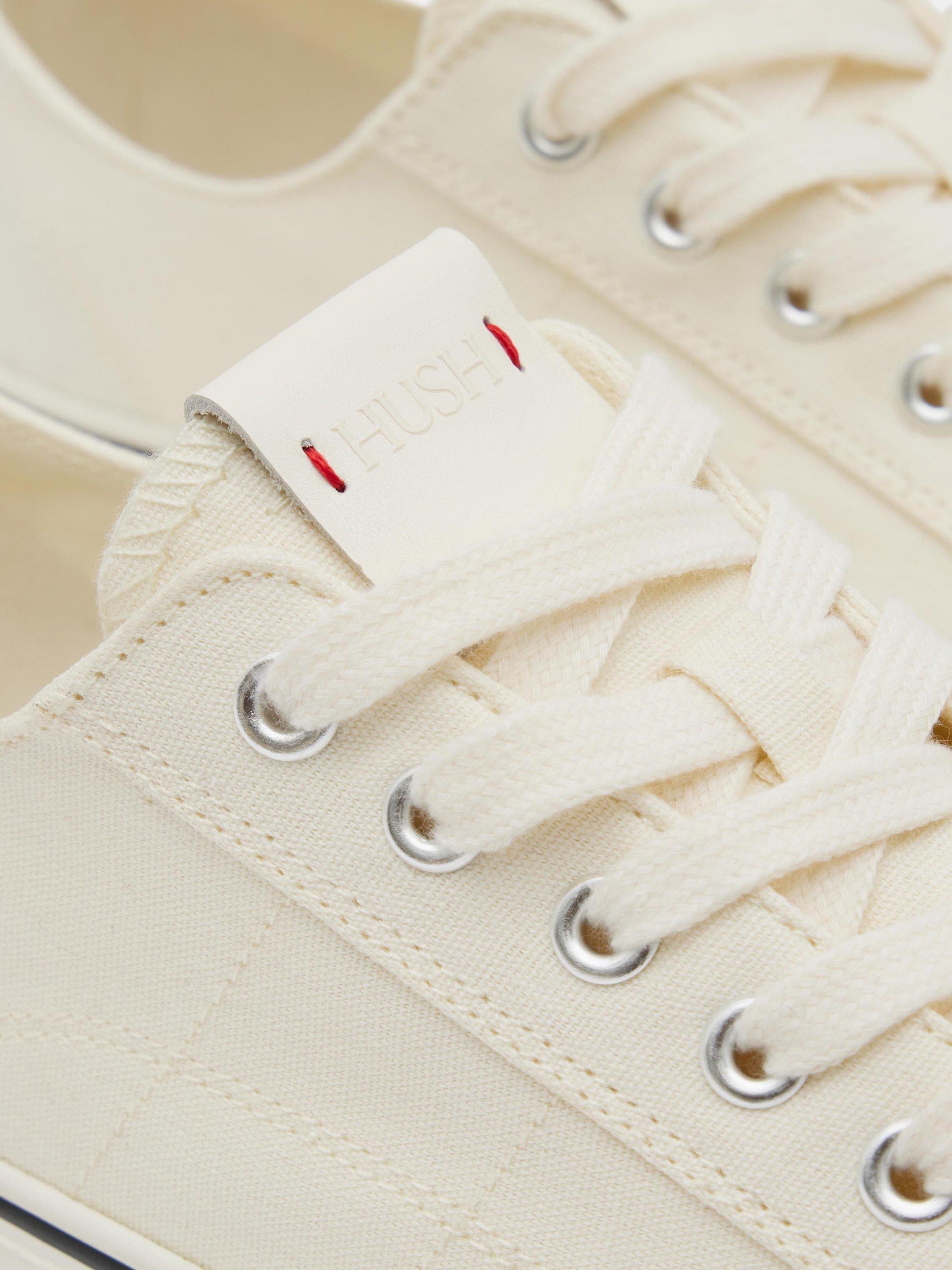 Product image 3 of 5, which shows HUSH Finley Canvas Trainers, Off White, 3
