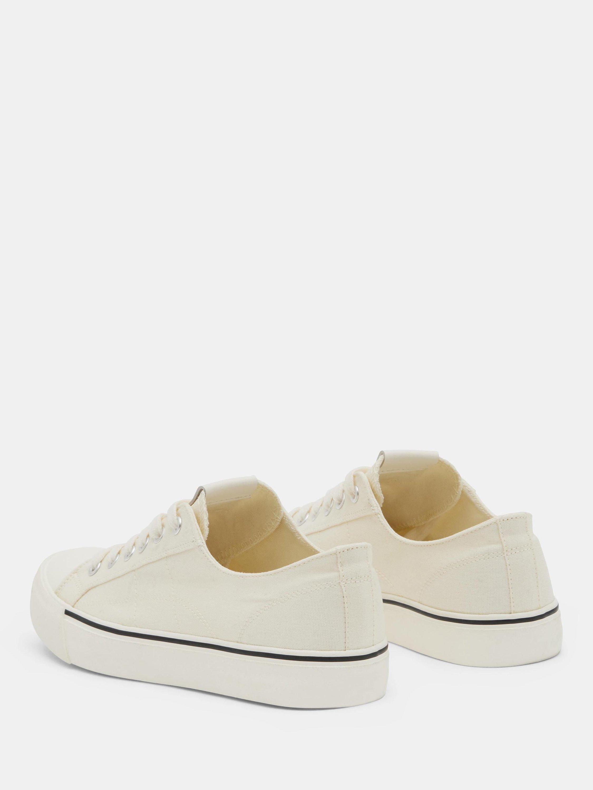 Product image 4 of 5, which shows HUSH Finley Canvas Trainers, Off White, 3