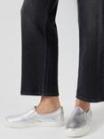 HUSH Gili Metallic Slip-On Trainers, Silver