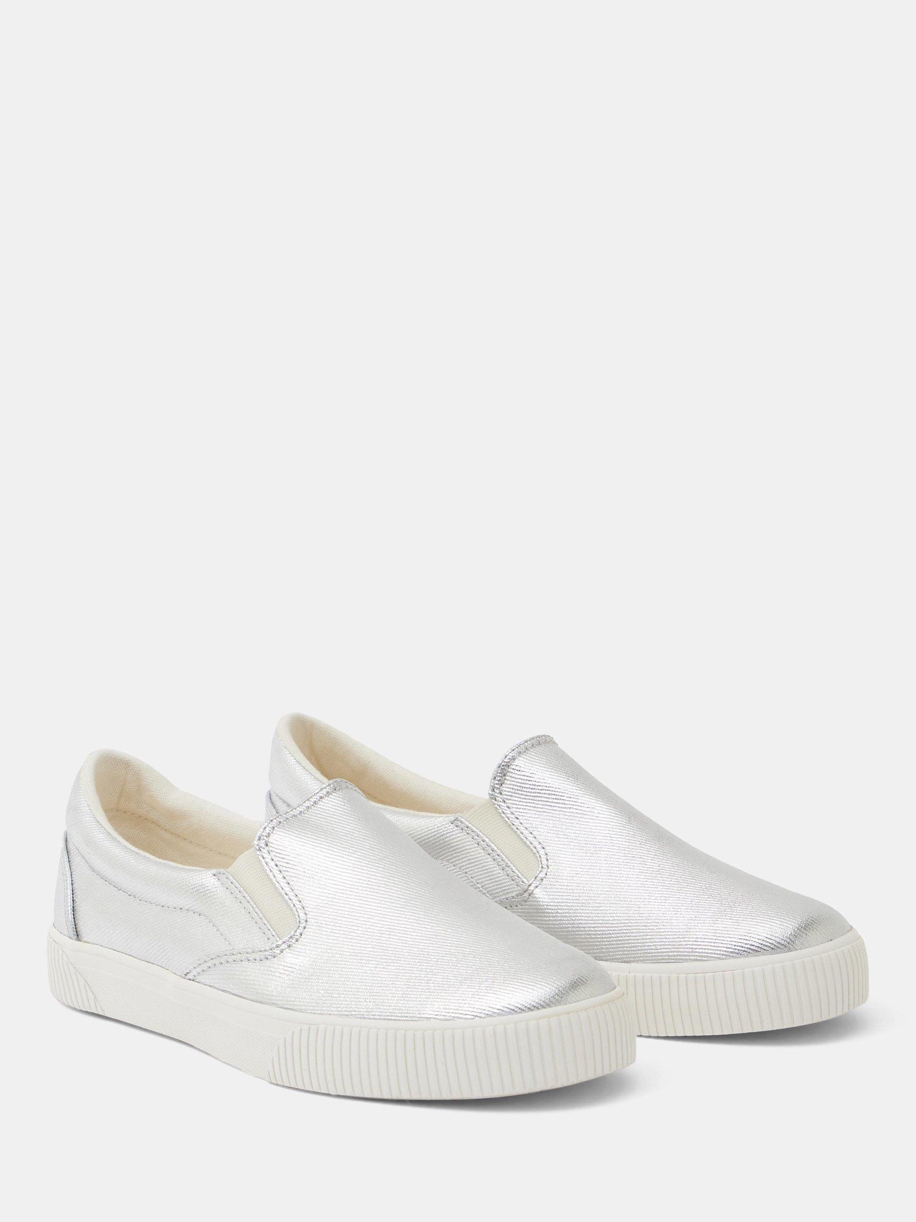 Product image 3 of 6, which shows HUSH Gili Metallic Slip-On Trainers, Silver, 3
