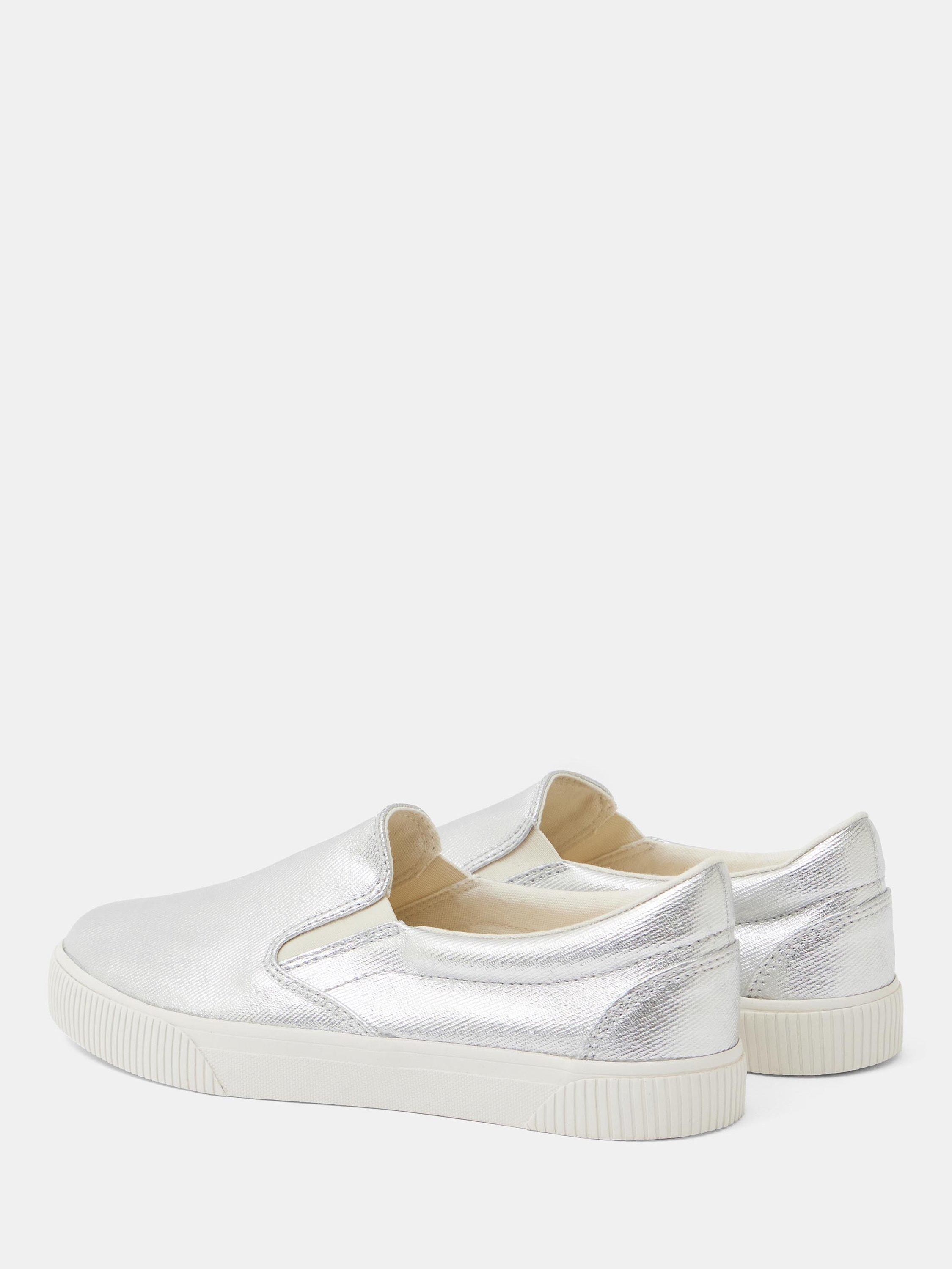 Product image 5 of 6, which shows HUSH Gili Metallic Slip-On Trainers, Silver, 3
