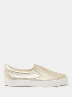 HUSH Gili Metallic Slip-On Trainers, Gold