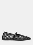HUSH Mesh Square Ballerina Flats, Black
