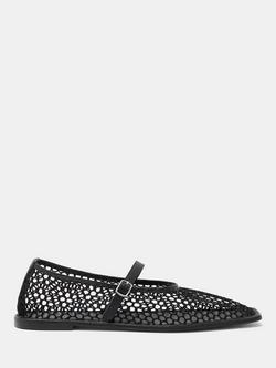 HUSH Mesh Square Ballerina Flats, Black, Black