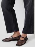 HUSH Mesh Square Ballerina Flats, Black
