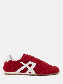 HUSH Suede Trainers, Red/White