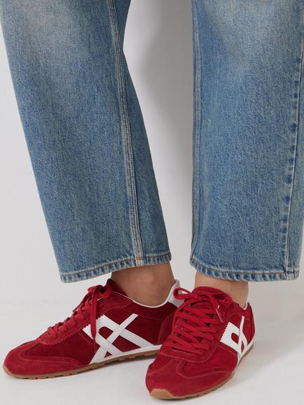 HUSH Suede Trainers - view 2, Red/White