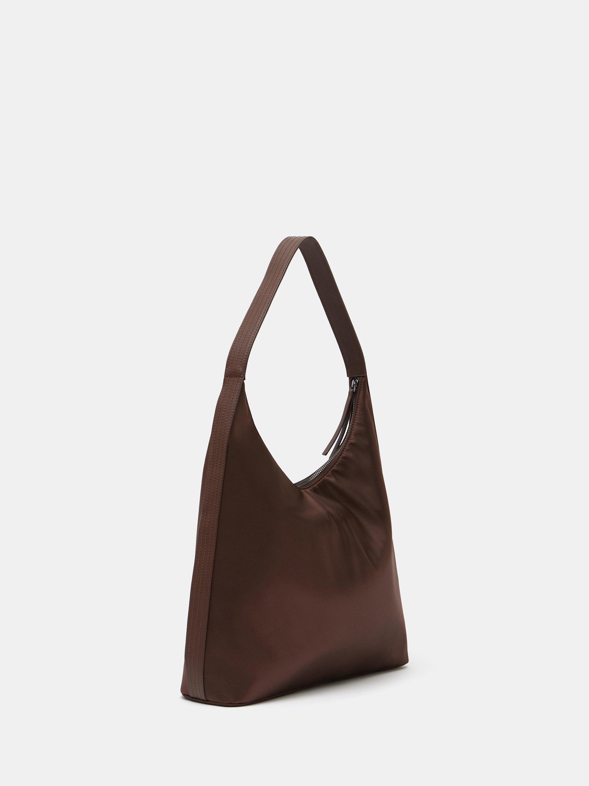 Product image 3 of 5, which shows HUSH Satin Oversized Tote Bag, Chocolate Brown