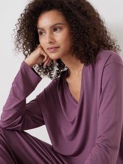 HUSH Nox Jersey Pyjama Set containing TENCEL™ Modal - view 2, Plum
