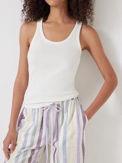 HUSH Rudie Stripe Bottoms Pyjama Set, White/Multi - view 2, White/Multi