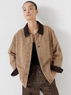 HUSH Corduroy Collar Jacket, Stone Brown