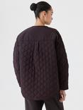 HUSH Anya Reversible Quilted Jacket, Brown/Lilac
