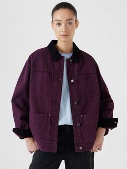 HUSH Corduroy Collar Jacket, Wine Red