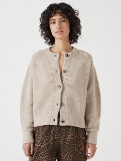 HUSH Ribbed Chunky Cardigan, Beige