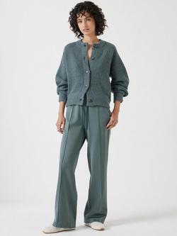 HUSH Raven Chunky Ribbed Knitted Cardigan - view 2, Sage Green