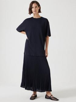 HUSH Esme T-Shirt Midi Dress, Navy