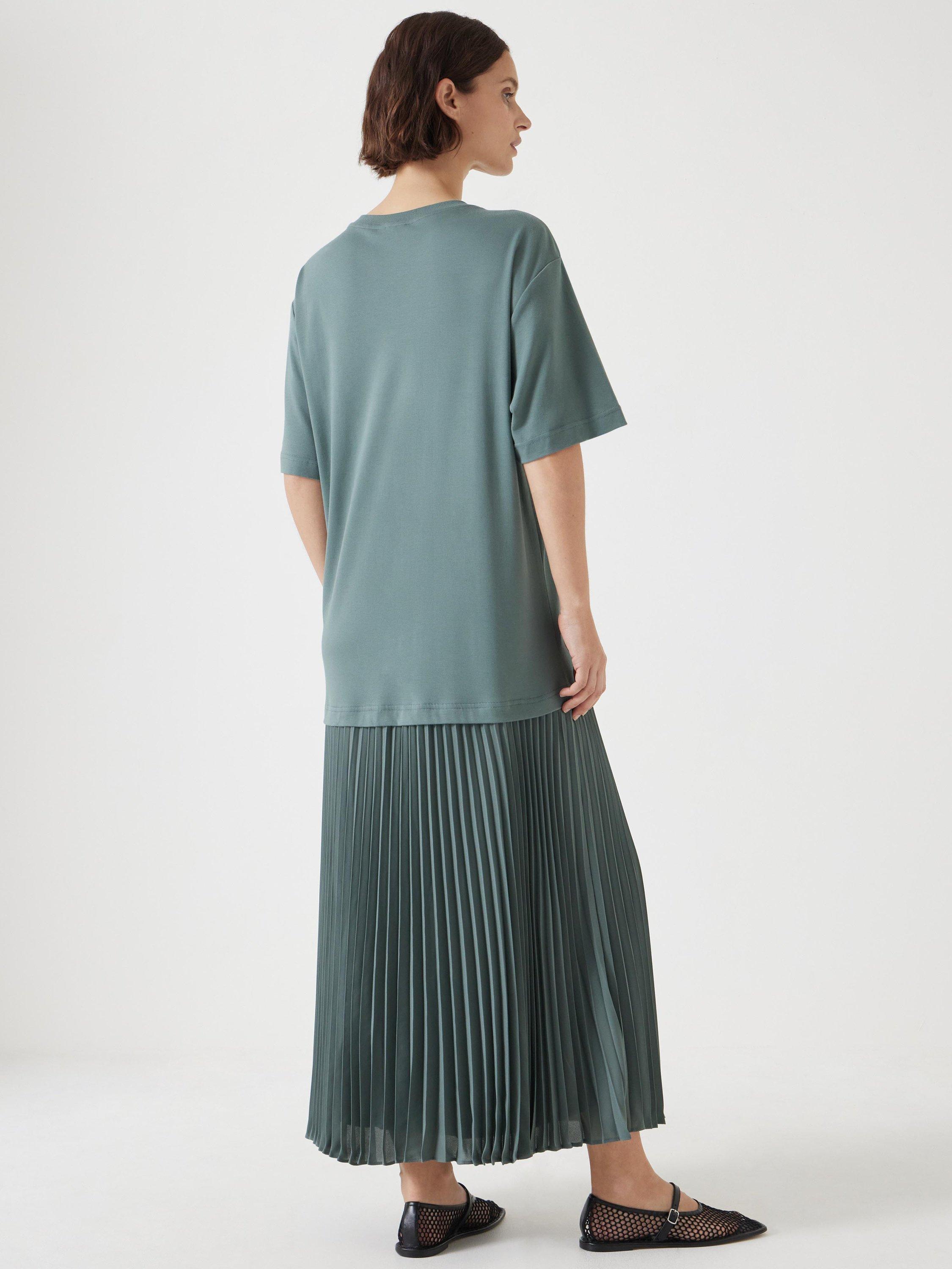 Product image 3 of 5, which shows HUSH Esme T-Shirt Midi Dress, Sage Green, XXS
