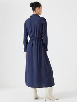 HUSH Maya Tie Front Midi Dress - view 2, Navy