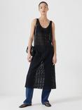 HUSH Embroidered Floral Midi Dress, Black