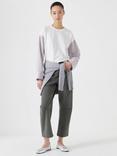 HUSH Woven Mix Shirt Sleeve Top, White